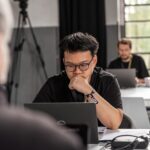 Arbeitsplatz während des Finales